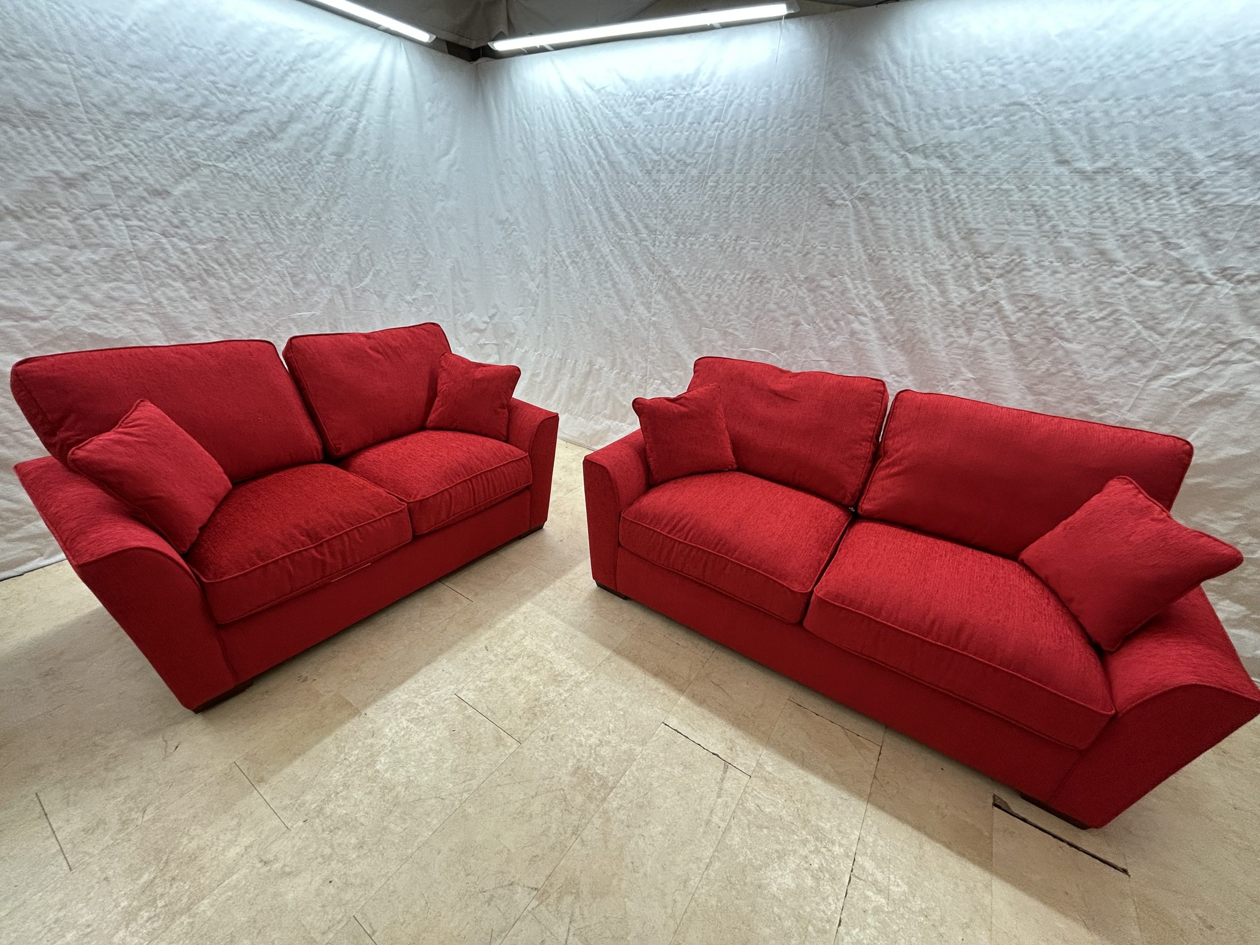 Fantasy Red Fabric 3 + 2 Seater Sofas | EXFAR - Image 3