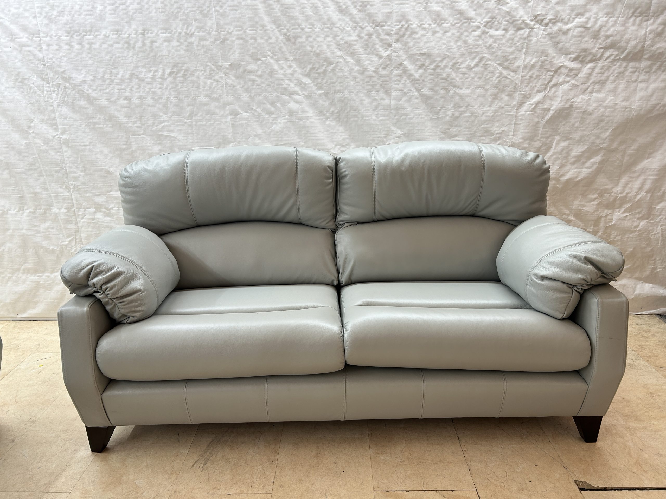 Ex-Display Austin Grey Leather 3 Seater + 2 Chairs Sofa Set | EXAUS - Image 3