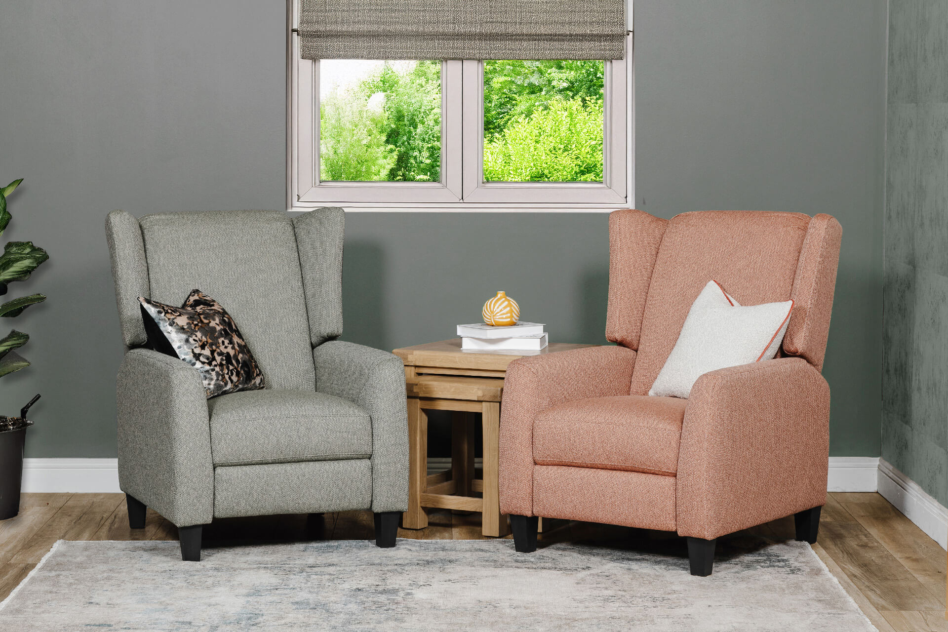 Archie Fabric Manual Recliner Pushback Chair