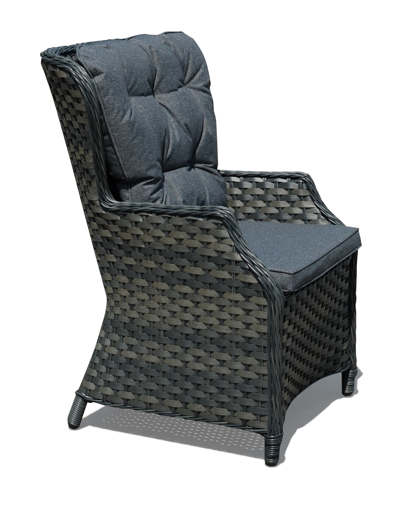 Thomas Round Table + 4 Chairs Grey Dining Set Outdoor Garden Furniture - Image 4