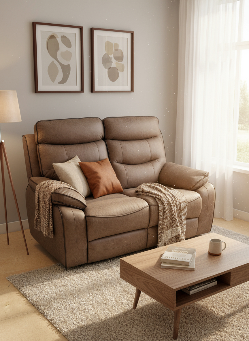 Gabrielle 2 Seater Fabric Manual Recliner Sofa
