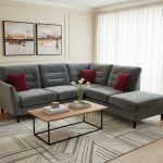 Ex-Display Lebus Skye Grey Fabric Corner with Footstool