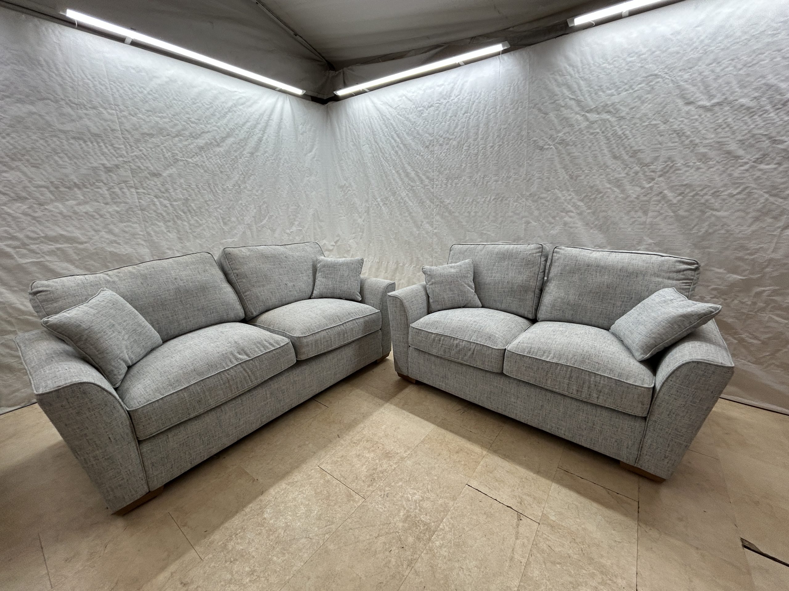 Ex-Display Buoyant Fantasia Grey Fabric 3 + 2 Seater Sofas - Image 3