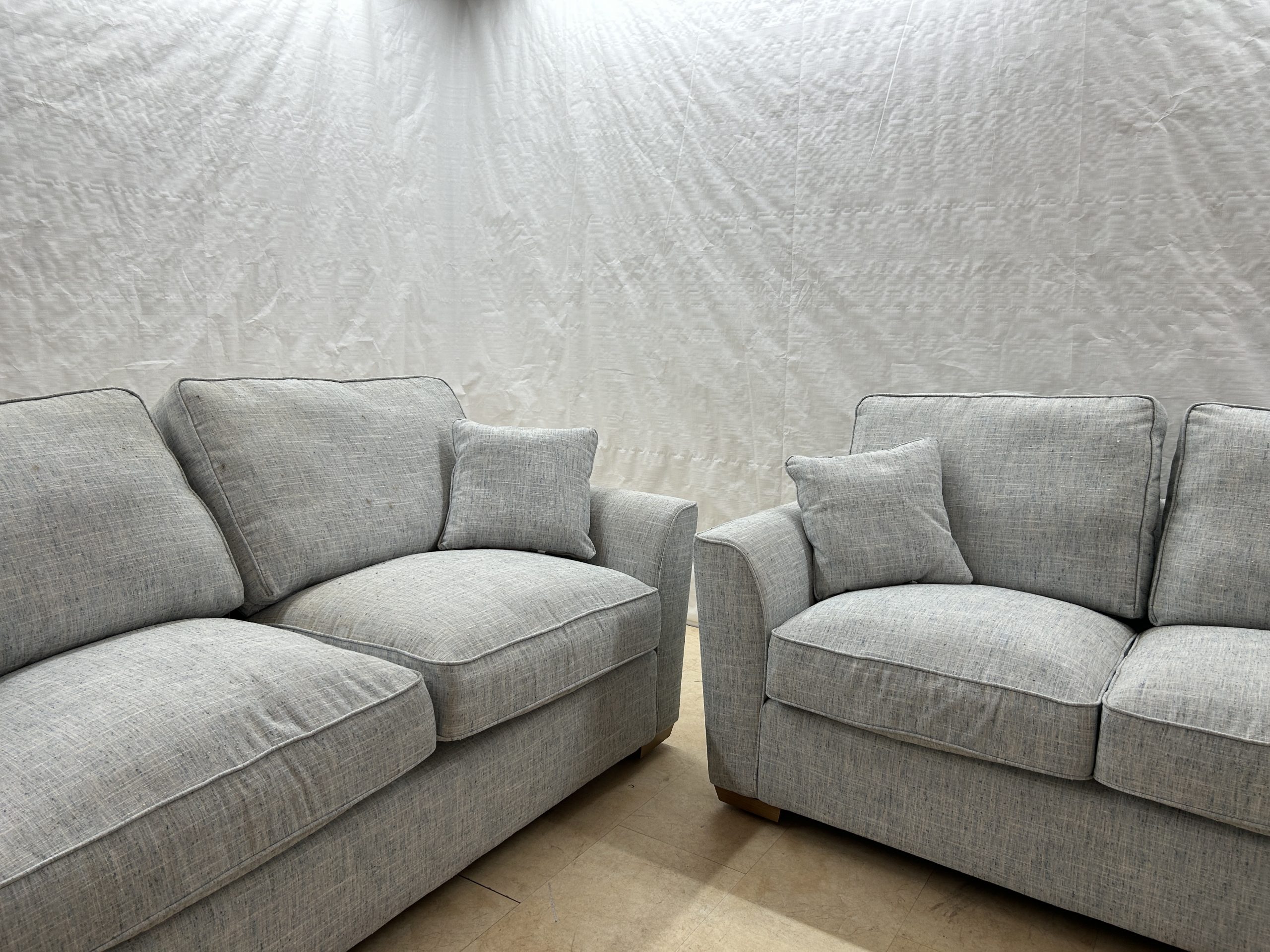 Ex-Display Buoyant Fantasia Grey Fabric 3 + 2 Seater Sofas - Image 5