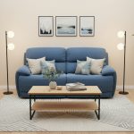 Ex-Display Brandon Blue Fabric 3 Seater Static Sofa