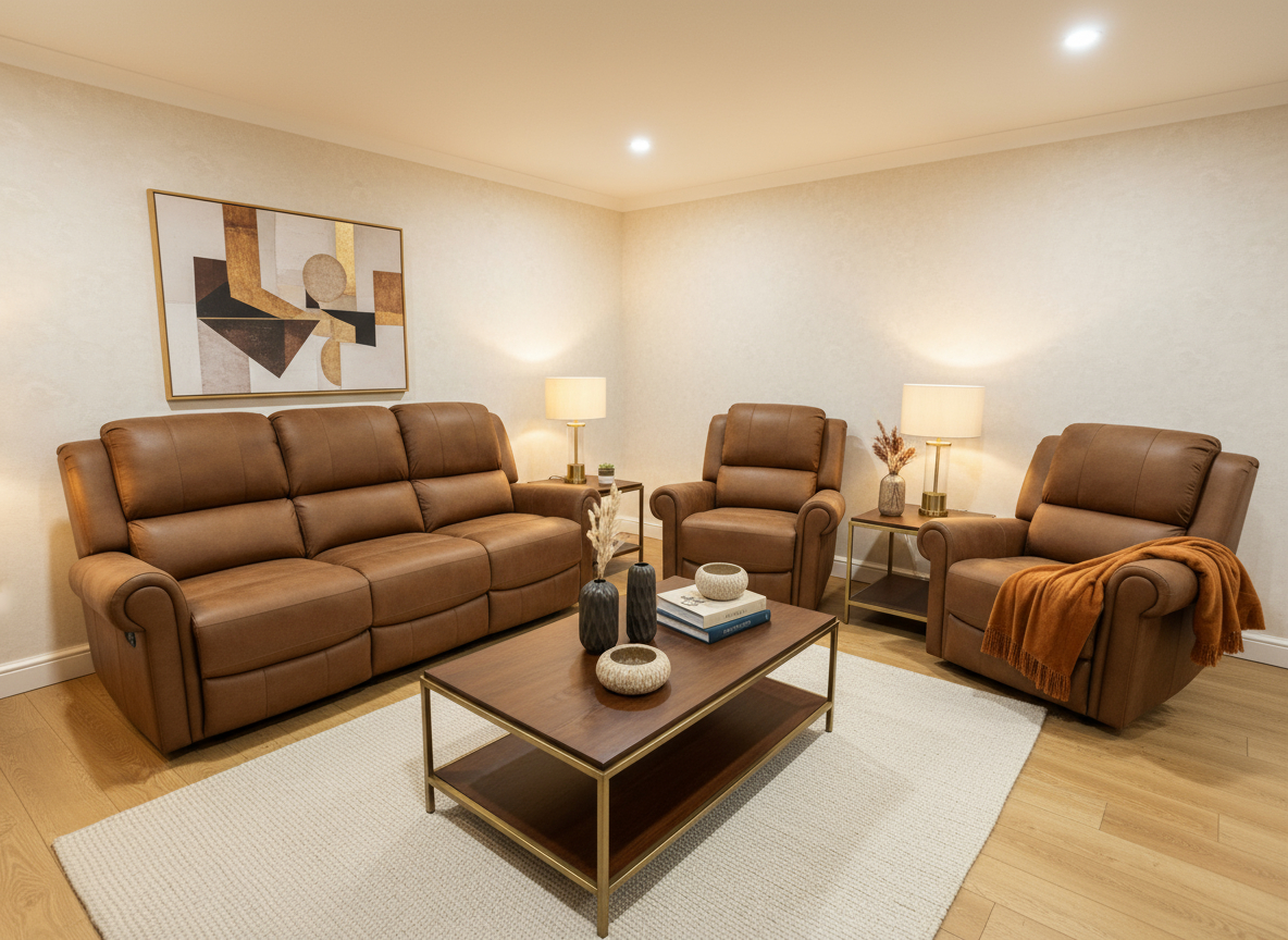 Ex-Display Brown Leather Recliners