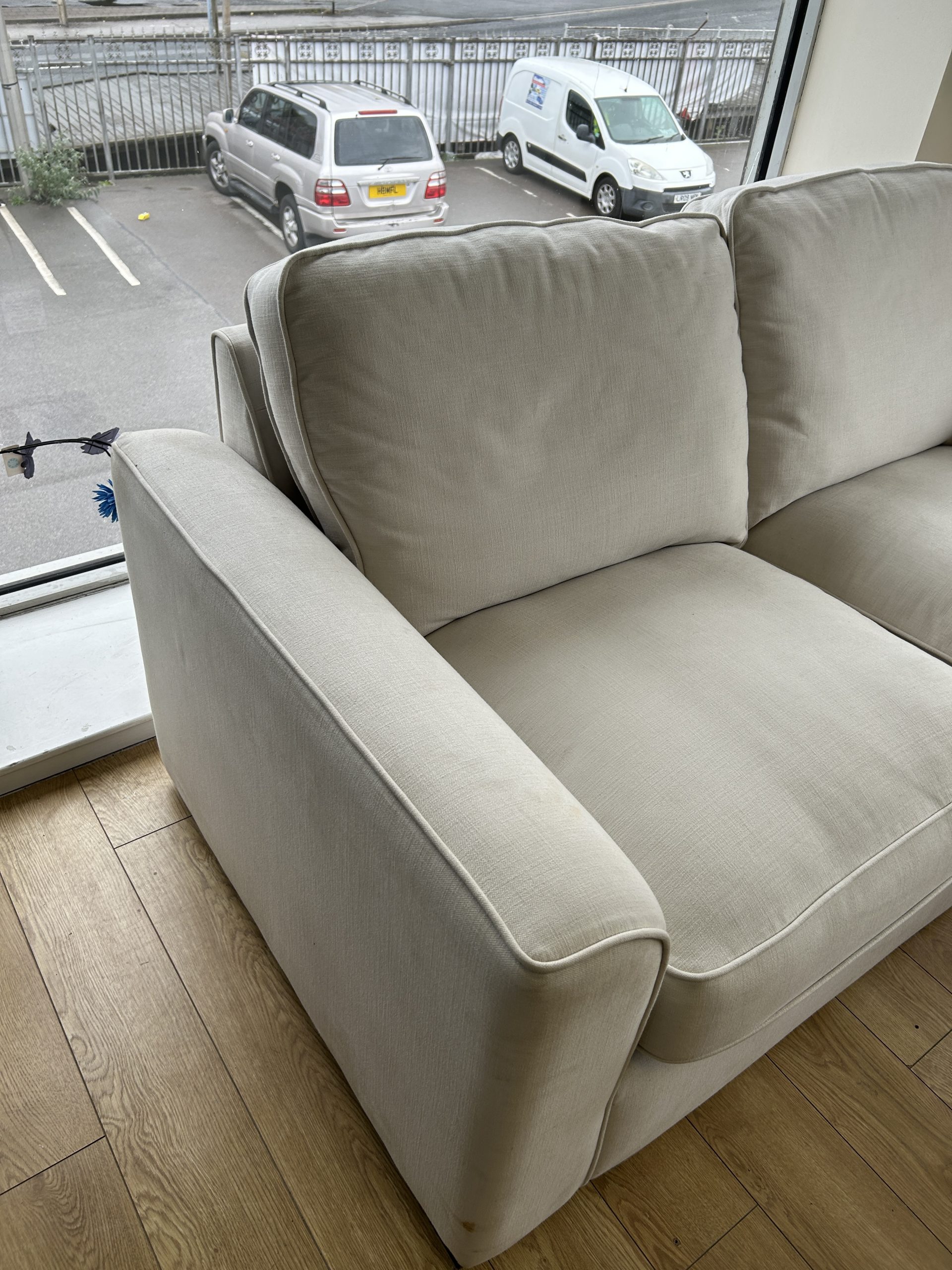 Ex-Display Rio Linen White 2 + 2 Seater Sofa Set - Image 3