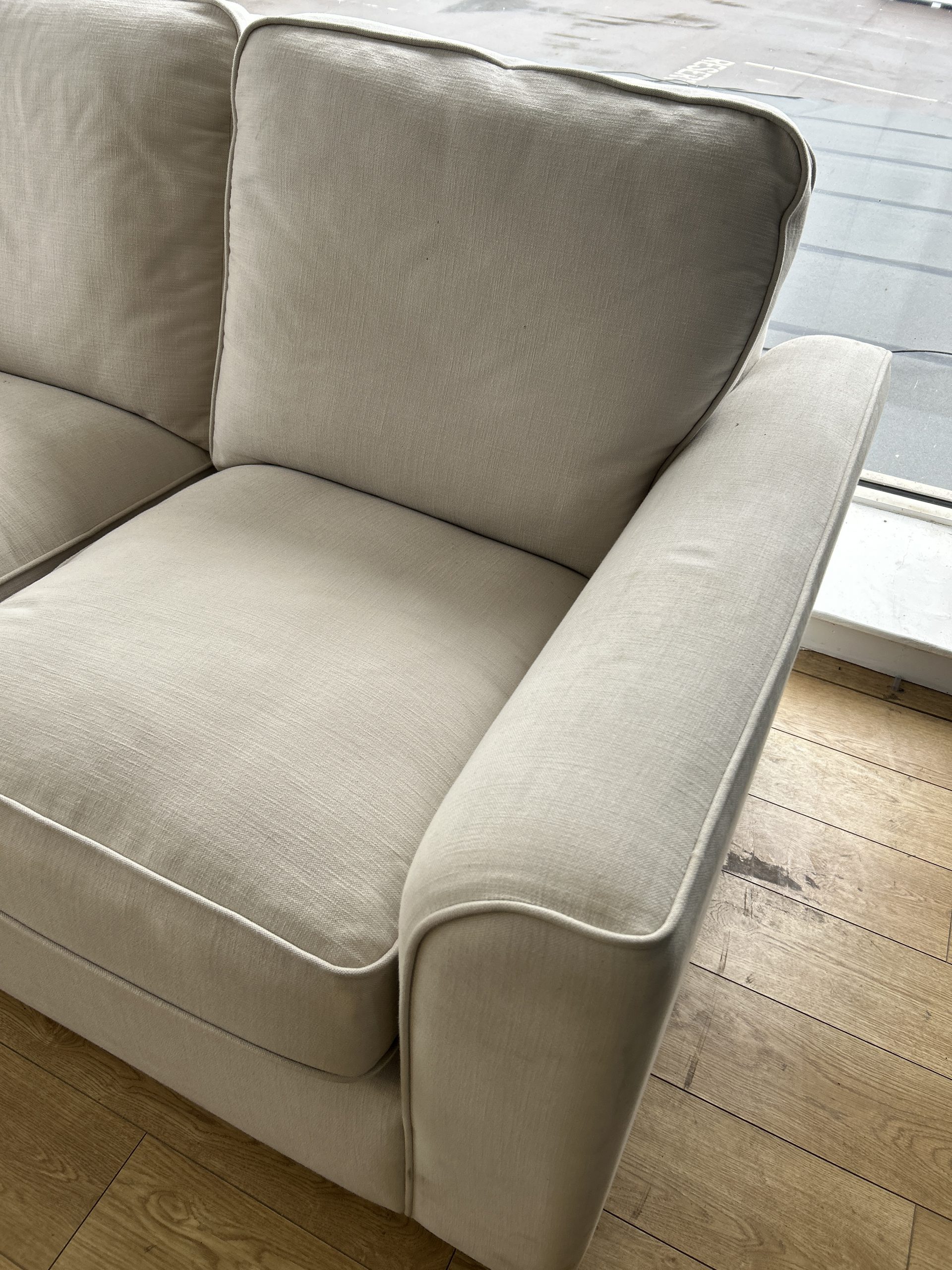 Ex-Display Rio Linen White 2 + 2 Seater Sofa Set - Image 6